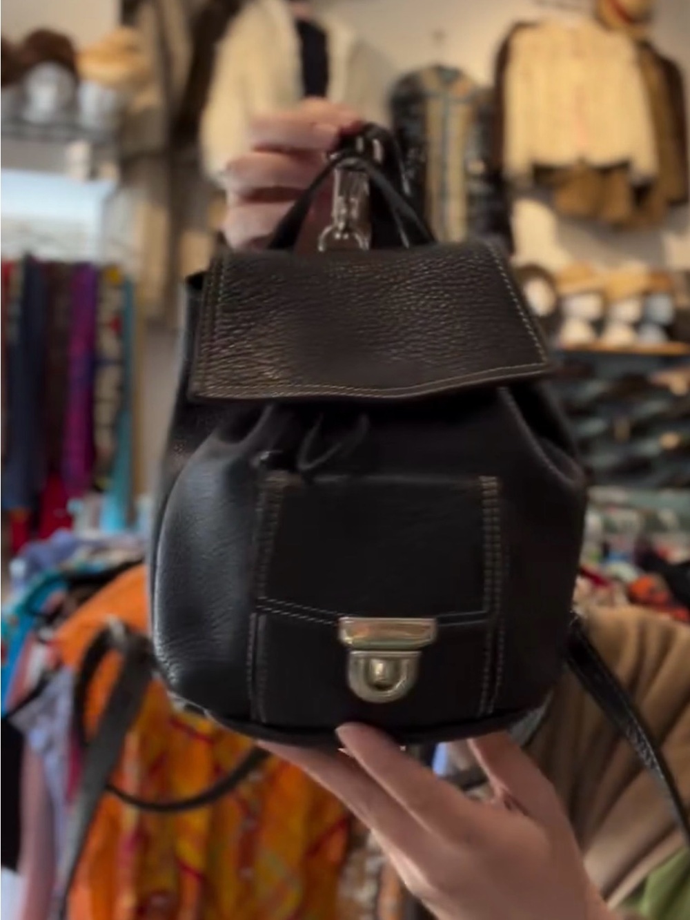 Roots Vintage Leather Backpack Purse